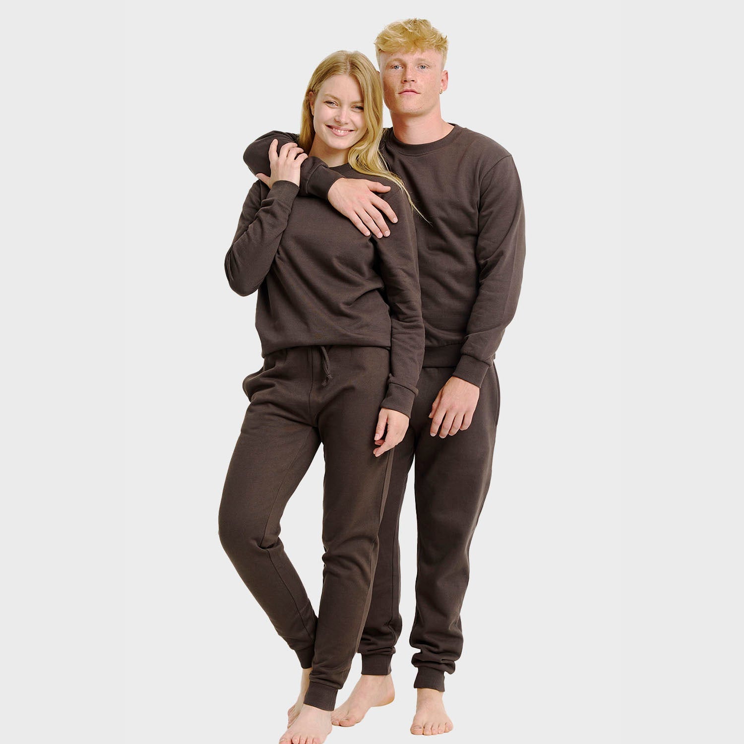 Brunt sweatset – Herre